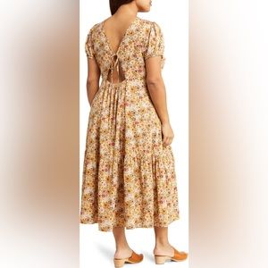Pretty Madewell summer floral tie back a line dress.